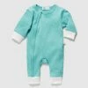 Budget 👏 Little Green & Co Footless Rib Zip Onesie - Babies Ocean 🛒