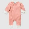 Best Pirce 🎉 Little Green & Co Footless Rib Zip Onesie - Babies Peach ❤️