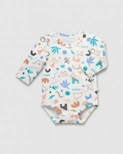Coupon ✨ Little Green & Co Jersey Long Sleeve Bodysuit - Babies Terrazzo AOP 🎉