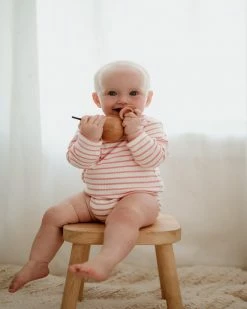 Discount 😉 Little Green & Co Rib Long Sleeve Bodysuit - Babies Peach Stripe 😉 -Baby Online store http3A2F2Fstatic.theiconic.com .au2Fp2Flittle green and co 6908 3279911 5