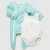Buy 🎉 Little Green & Co Zip Onesie & Sleeveless Bodysuit Value Pack - Babies Ice 🧨