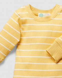 Best Pirce 🛒 Little Green & Co Stripe Rib Footless Onesie - Babies Mellow Stripe 🤩 -Baby Online store http3A2F2Fstatic.theiconic.com .au2Fp2Flittle green and co 6942 6579911 3