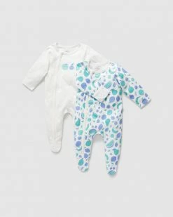 Best deal 🥰 Little Green & Co Core Jersey Zip Onesie 2-Pack - Babies Tutti Fruitti 😀