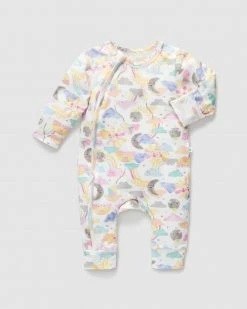 Flash Sale 🔥 Little Green & Co Jersey Footless Zip Onesie - Babies Sunshine Friends 🤩