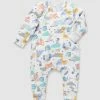 Discount 💯 Little Green & Co Jersey Footless Zip Onesie - Babies Animal Pals 👏