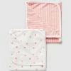 Cheap 👍 Little Green & Co Core Jersey Wrap 2-Pack - Babies Peach Peach ⭐