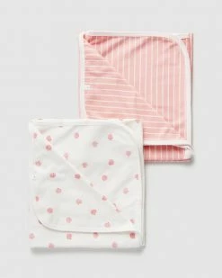 Cheap 👍 Little Green & Co Core Jersey Wrap 2-Pack - Babies Peach Peach ⭐
