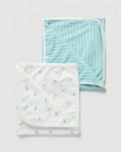 Best Sale 😉 Little Green & Co Core Jersey Wrap 2-Pack - Babies Ocean Pear 😉