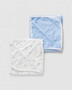 Wholesale 💯 Little Green & Co Core Jersey Wrap 2-Pack - Babies Blue Berry ⭐