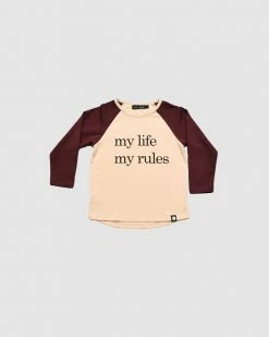 Best deal ⭐ Little Lords My Life My Rules Raglan Oatmeal 😀