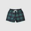 Discount 🧨 Little Lords Tartan Boardshorts Black & Green 🎁