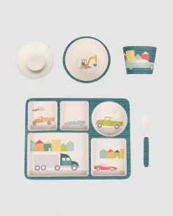 Discount ❤️ Love Mae Bamboo Divided Plate Set Cars 🎉