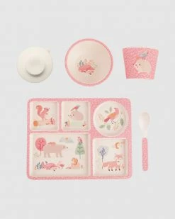 Outlet ✨ Love Mae Divided Plate Set - Woodland Friends Peach ⭐