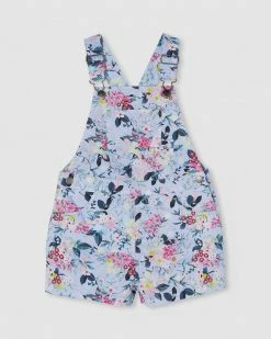 Outlet 🎁 Milky Spring Garden Floral Overalls - Babies Angel Blue 🌟