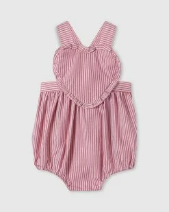 Deals 🔔 Milky Stripe Playsuit - Babies Red & White Stripe 🤩
