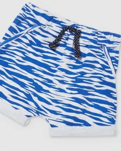 Best Sale 👍 Milky Zebra Stripe Track Shorts - Babies Silver Marle & True Blue 👏 -Baby Online store http3A2F2Fstatic.theiconic.com .au2Fp2Fmilky 4796 5698331 3