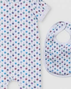 Best Pirce 🔥 Milky Retro Palms Romper & Bib Set - Babies Silver Marle 😀 -Baby Online store http3A2F2Fstatic.theiconic.com .au2Fp2Fmilky 4859 3109331 3