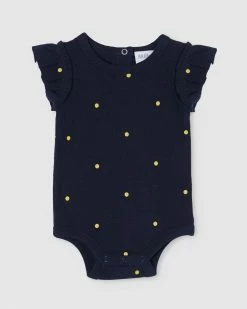 Buy ✔️ Milky Spot Rib Bodysuit - Babies Navy Midnight 🤩