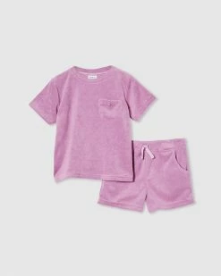 Promo ⭐ Milky Terry Towelling Set - Babies Lilac 👍