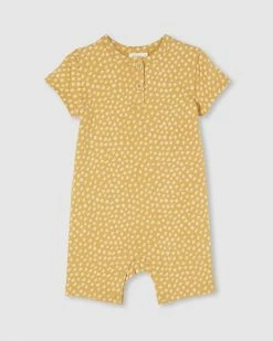 Hot Sale ⌛ Milky Jungle Spot Romper - Babies Chartreuse 🤩