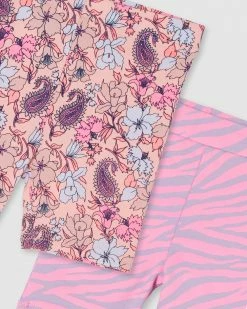 Buy ✔️ Milky Zebra & Paisley Floral Bike Shorts 2-Pack - Babies Pastel Lilac & Super Pink 🧨 -Baby Online store http3A2F2Fstatic.theiconic.com .au2Fp2Fmilky 5106 7998331 3