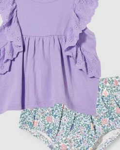 Discount 🎉 Milky Broderie Frill Tee & Floral Bloomers Set - Babies Dusty Lilac 🛒 -Baby Online store http3A2F2Fstatic.theiconic.com .au2Fp2Fmilky 6256 4009331 3