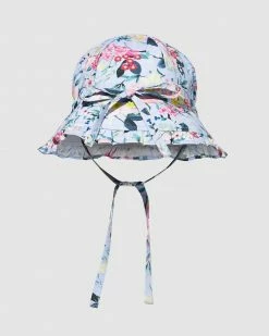 Cheap 😉 Milky Spring Garden Floral Hat - Babies Angel Blue 😉