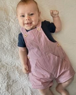 New 🔥 Milky Stripe Overalls - Babies White 💯