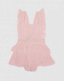 Budget 🤩 Minouche Ariana Ruffle Romper Rose 🎉