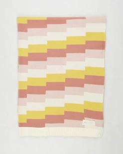 Wholesale 🧨 Nature Baby Dune Blanket Rose Dust & Zigzag Knit 👏