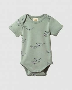 Best Pirce 🔥 Nature Baby Short Sleeve Bodysuit - Babies Humpback Whale Print 🎉