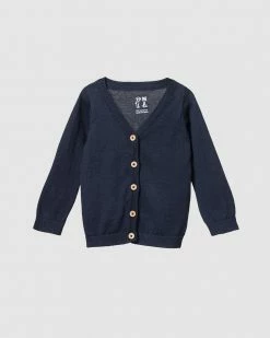 Buy 😀 Nature Baby Light Cotton Knit Cardigan - Babies-Kids Navy 🎁