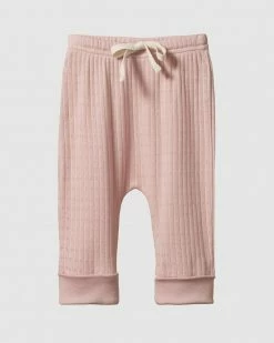 Budget ⌛ Nature Baby Pointelle Drawstring Pants - Babies Rose Bud 💯