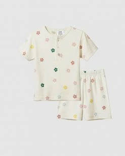 Promo 🛒 Nature Baby Short Sleeve Cotton Pyjamas - 2-Piece - Babies-Kids Large Flora Print 🌟 -Baby Online store http3A2F2Fstatic.theiconic.com .au2Fp2Fnature baby 7774 3104531 2