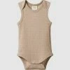 Outlet 🛒 Nature Baby Pointelle Singlet Bodysuit - Babies Nougat 👏