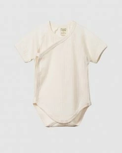 Flash Sale ✨ Nature Baby SS Kimono Pointelle Bodysuit - Babies Natural 🛒