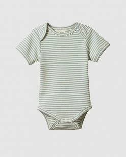 Hot Sale 🌟 Nature Baby Short Sleeve Bodysuit - Babies Lagoon Stripe 🔥