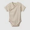 Best Sale 🧨 Nature Baby SS Kimono Bodysuit - Babies Nougat Sailor Stripe ⭐