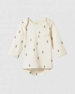 Discount 🧨 Nature Baby Long Sleeve Pocket Tee - Babies Lighthouse Print ❤️