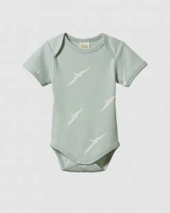 Best Sale ✔️ Nature Baby Short Sleeve Bodysuit - Babies Flying Albatross Print 🛒
