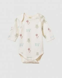New 🔔 Nature Baby Long Sleeve Bodysuit - Babies Nature Baby Print ⭐