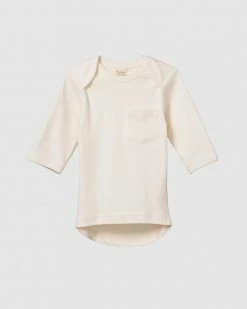 Cheap ❤️ Nature Baby Long Sleeve Pocket Tee - Babies Natural 🎉