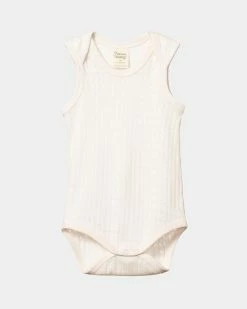 Cheap ✨ Nature Baby Pointelle Singlet Bodysuit - Babies Natural ❤️