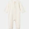 Hot Sale 👍 Nature Baby Pointelle Henley Pyjama Suit - Babies Natural 🔥