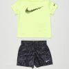 Wholesale 👍 Nike Dominate SS Tee & Shorts Set - Babies Black Volt 💯
