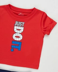 Best Sale 🧨 Nike Dri-FIT Tee & Shorts Set - Babies 2-Piece Blue Void & Uni Red 👍 -Baby Online store http3A2F2Fstatic.theiconic.com .au2Fp2Fnike 2833 3125331 3