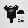 Flash Sale 🔥 Nike 3-Piece Hat, Bodysuit & Booties Set - Babies Black 🌟