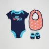 Flash Sale ❤️ Nike 3-Piece Bib, Bodysuit & Booties Set - Babies Blue Void 💯