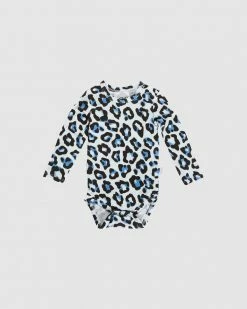 Outlet ⭐ OiOi Long Sleeve Bodysuit Blue Leopard ✨
