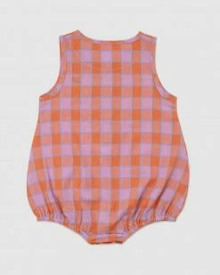Brand new 🛒 Olive & The Captain Gingham Bubble Romper - Babies Peach Plum 🎁 -Baby Online store http3A2F2Fstatic.theiconic.com .au2Fp2Folive the captain 0882 0417531 3